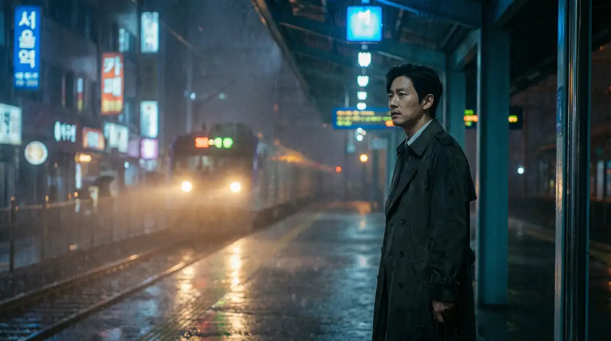 韩国伦理电影经典场景 - 雨夜车站，第一福利导航 馆藏影像